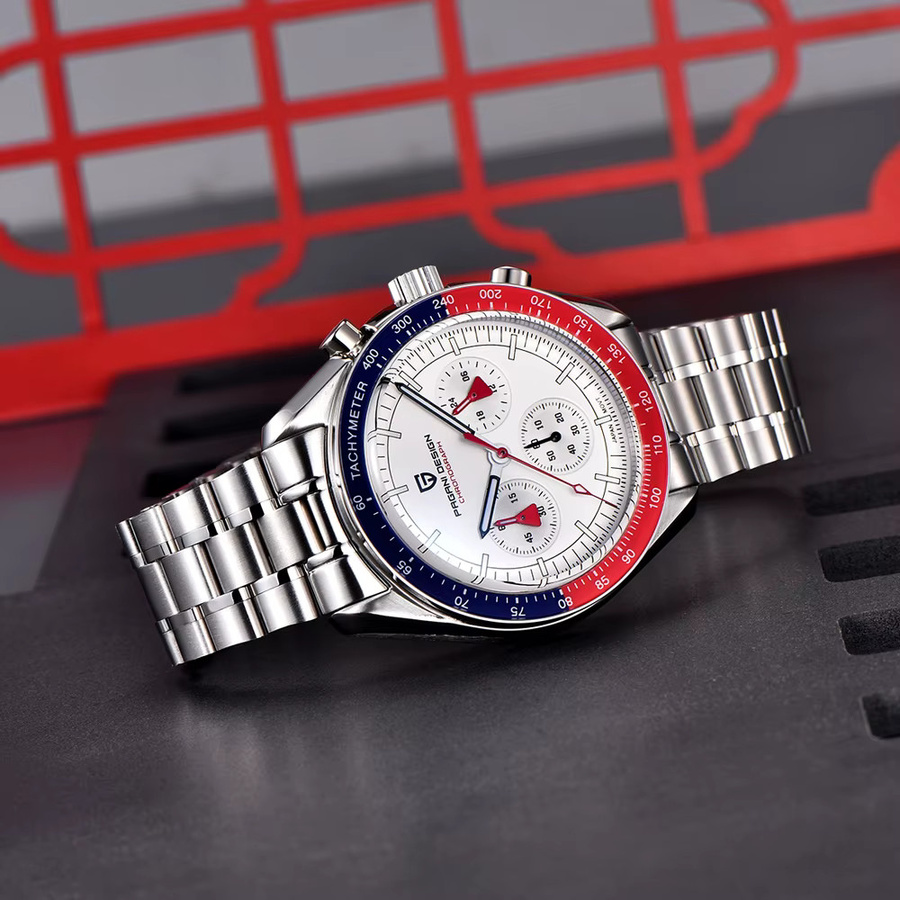 PAGANI DESIGN Chronograph Armbanduhr, Quarz, Edelstahl, Saphirglas, Herren - Bild 1