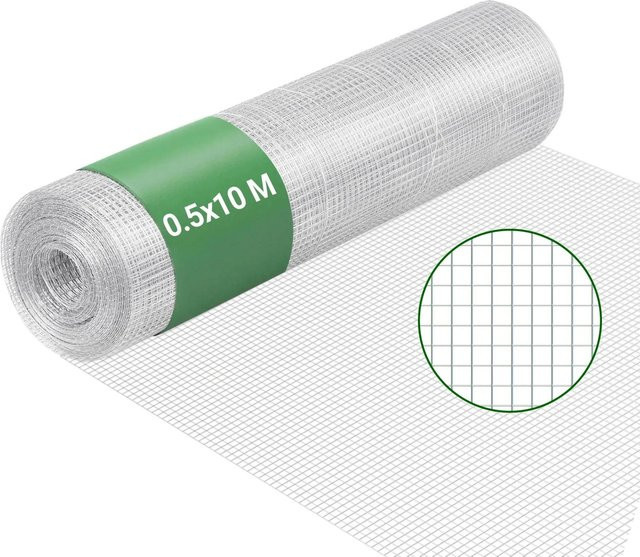 Wiltec Volierendraht aus verzinktem Stahl in Silber mit 6,3 mm Maschenweite, Breite: 0,5 cm, Länge: 10 m - Bild 1
