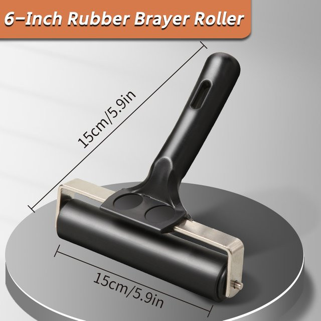 Gummiwalze für Druckgrafik, Kleben und Gravieren, Schwarz, Durchmesser: 0,5 cm, 1,0 cm, 1,5 cm und 1,9 cm - Bild 1