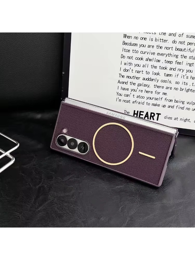 Magnetische Schutzhülle mit Rautenmuster für Samsung Galaxy Z Fold7 in Multicolor und Weiß - Bild 3