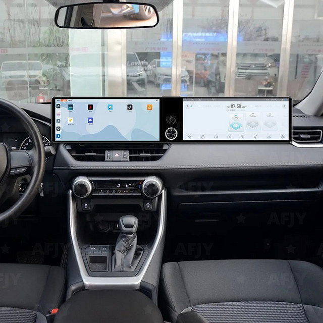 YANFU Dual-Screen Android 14 Autoradio mit CarPlay und GPS-Navigation für Toyota RAV4 und Wildlander (2020-2024), Schwarz - Bild 1