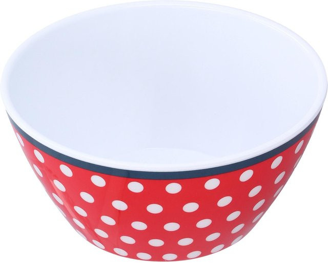 CosyHome Salatschüssel mit Punktmuster in Blau und Rot, 500 ml - Bild 1