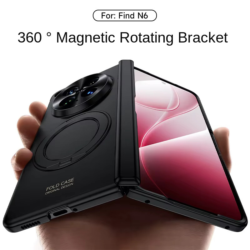 Handyhülle für Huawei Honor Magic V6 mit integriertem Ständer und HD-Folie, Ölsprühverfahren, Schwarz oder Rot - Bild 6