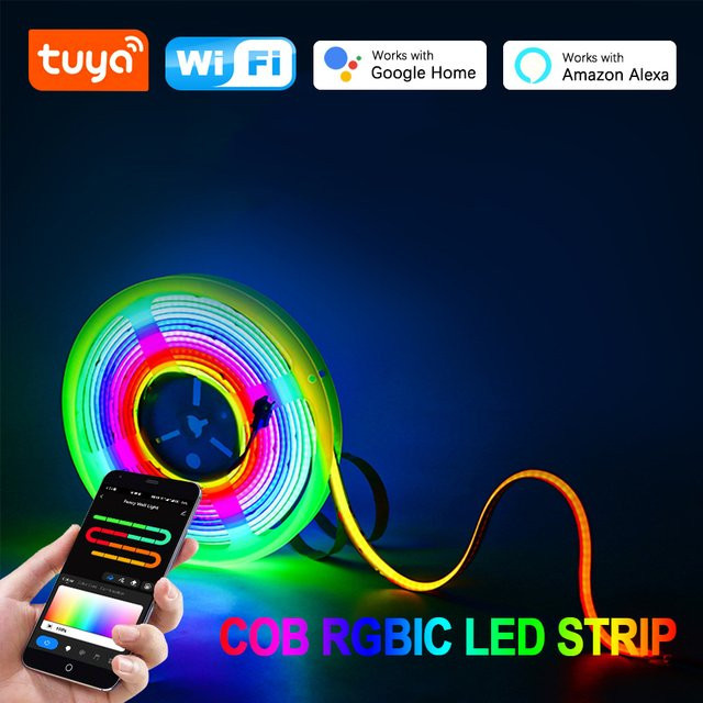 Asign RGBIC COB LED Streifen mit 420 LEDs/m, 24V Multicolor Lichtband mit Bluetooth, Tuya Wifi und Fernbedienung für Gaming Zimmer und Bar Dekoration - Bild 1