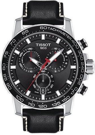 Tissot Armbanduhr, Quarz, Edelstahlgehäuse, 45,5 mm, Lederarmband, Schwarz - Bild 1