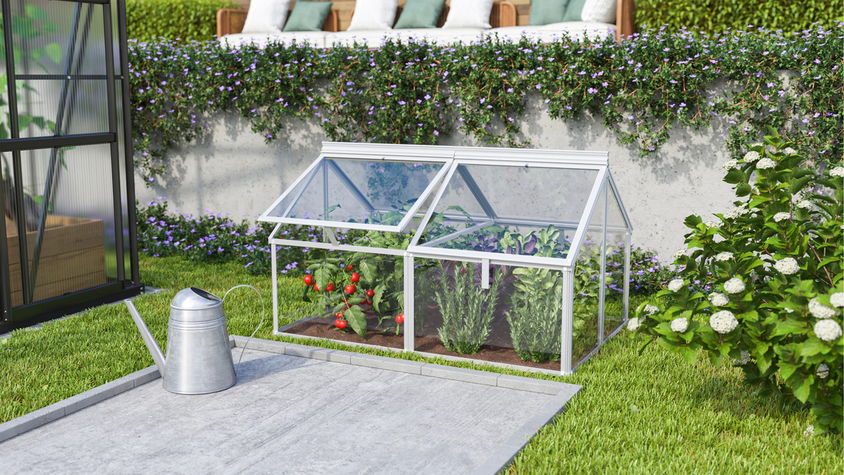Vitavia Frühbeet Gaia Jumbo aus Aluminium mit ESG-Glas in Silber, B: 83 cm, T: 119 cm, H: 72 cm - Bild 3