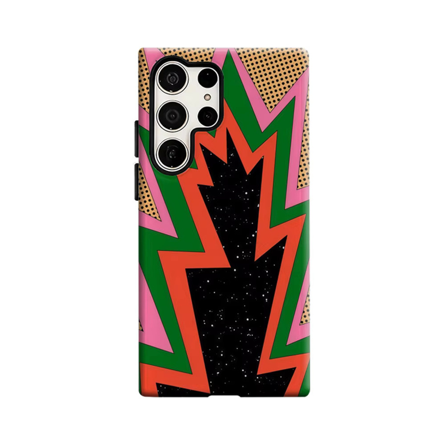 Stoßfeste Doppelschicht Handyhülle mit Pop-Art Burst-Muster für Samsung Galaxy S25 Ultra, S24 und S23 Ultra Plus in Multicolour - Bild 6