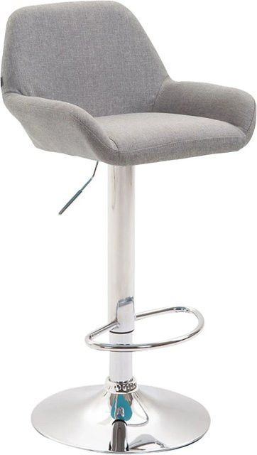 DELUKE Barhocker DUBLIN Barstuhl mit Lehne in Grau aus Stoff und Chrom - Bild 1