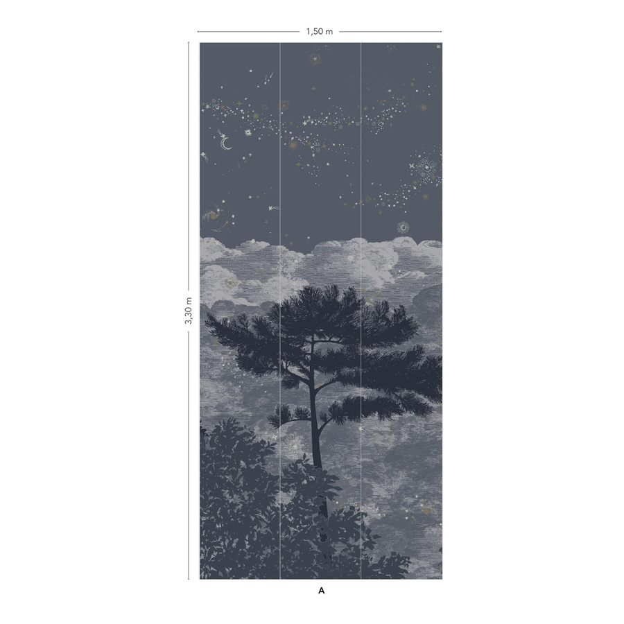 Isidore Leroy Mural Eclipse Clair Obscur Panel A Wandgestaltung in Blau - Bild 2