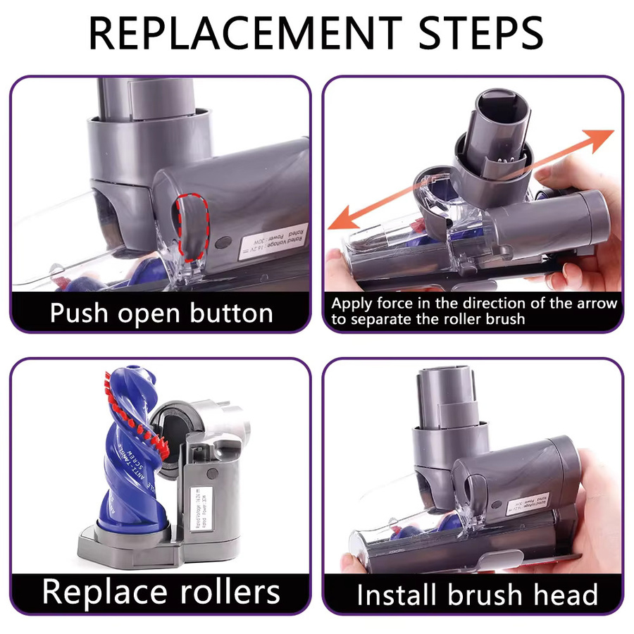 Dyson Anti-Tangle Mini Motorisierte Bürstenkopf Roller Bar Ersatzteil in Blau für V7 V8 V10 V11 V12 V15 Staubsauger - Bild 2