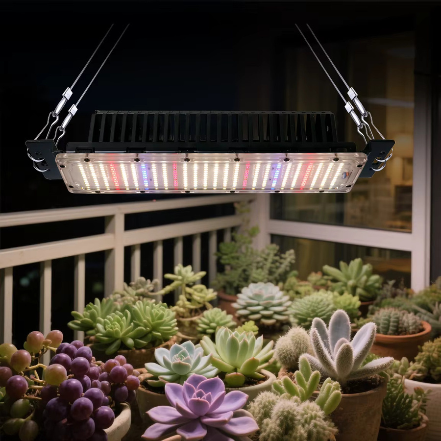 YXO YUXINOU 300W LED Quantum Grow Light Vollspektrum Pflanzenlampe für Indoor und Hydrokulturen, Schwarz - Bild 2