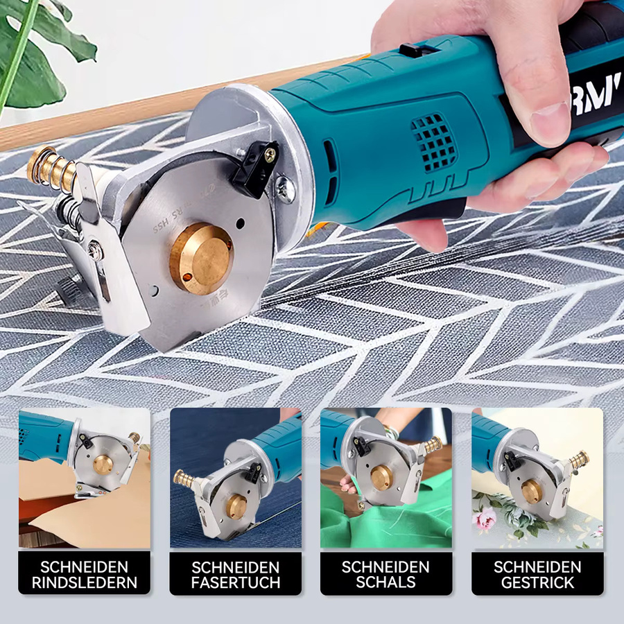 Bosch Kabellose Runde Stoffschere Elektrisch Blau für 12V Akkus mit 70mm Schneidmesser - Bild 4