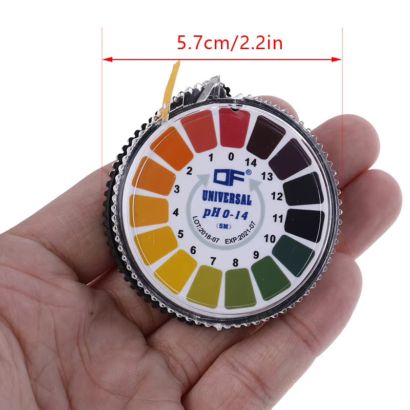 HELTC pH-Messgerät Lackmuspapier Rolle 5m für präzise pH-Wert-Messungen von Wasser, Urin, Speichel und Boden, Multicolor - Bild 5