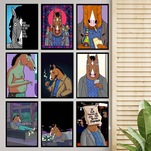 Vintage Anime Poster B-BoJack H-Horsemans Klassik für dein Zuhause, Mehrfarbig, Papier, 30 x 30 cm - Bild 1