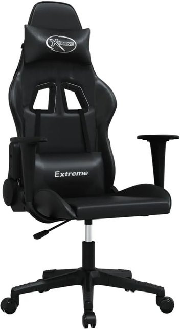 vidaXL Gaming-Stuhl Modell 9 in Schwarz aus Kunstleder mit Kopfstütze und Armlehnen - Bild 1