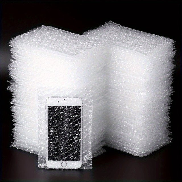 100 Stück selbstklebende Blasenkissen-Wickelbeutel aus Kunststoff, transparent, B: 10,2 cm, T: 15,2 cm - Bild 1
