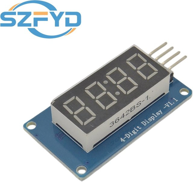 SZFYDOSH TM1637 LED-Anzeigemodul, 4-stellig, 7-Segment, 0,36 Zoll, rote digitale Röhre mit gemeinsamer Anode für Arduino - Bild 1