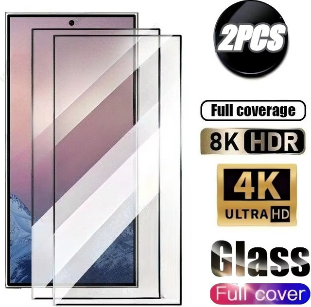 2 Stück Displayschutz aus gehärtetem Glas für Samsung Galaxy S25 Edge S24 S23 Ultra S22 S21 S20 Plus S23 S24 FE, transparent - Bild 1