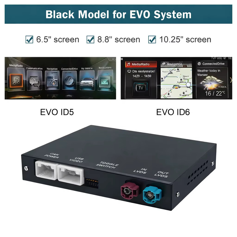 AUTOABC Drahtloser CarPlay und Android Auto Decoder für BMW Serie 1/2 F20 F21 F22 F23 F45 (2012-2020) mit NBT EVO System, Airplay, Bluetooth und GPS, Schwarz - Bild 4