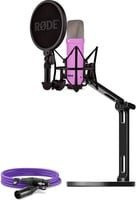 Rode NT1 Signature Mikrofon Set mit Desktop Studio Arm und XLR-Kabel in Purple/Multicolour - Bild 1