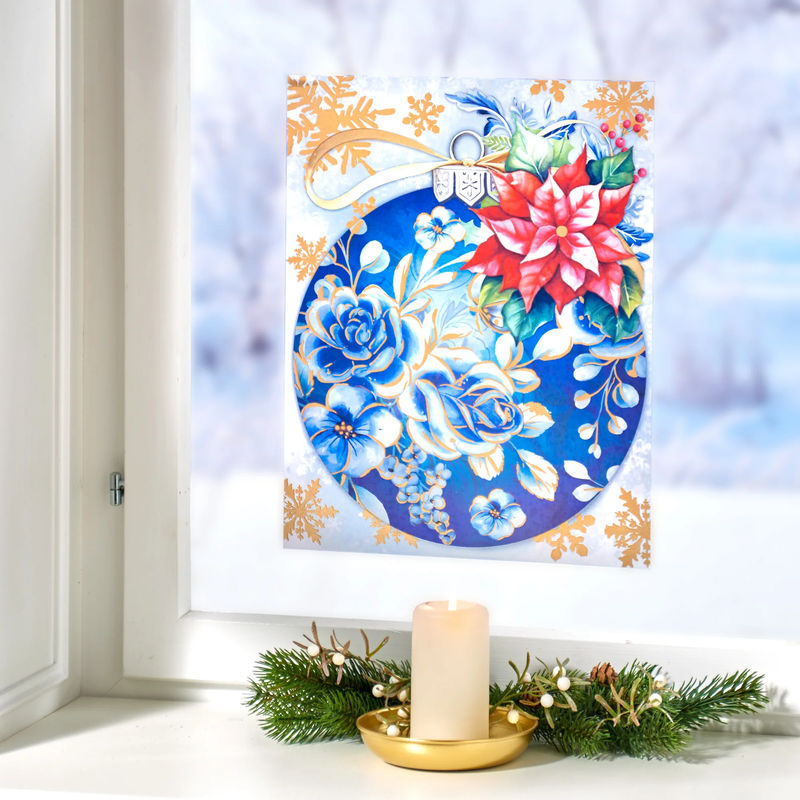 XXL-Fenstersticker Weihnachtskugeln von viva domo, 4 Stück, mehrfarbig, nostalgisches Weihnachtsdesign - Bild 2