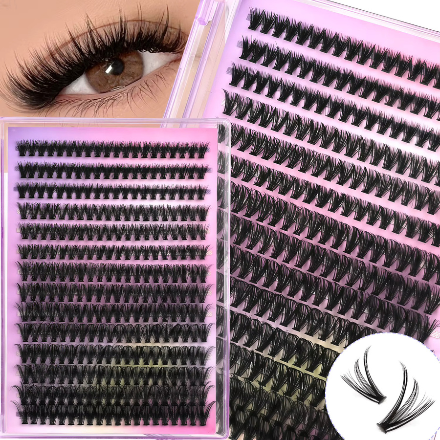 Lasvirey Lash Clusters DIY Wimpernverlängerung, 5D Volumen, Faux Nerz - Bild 2