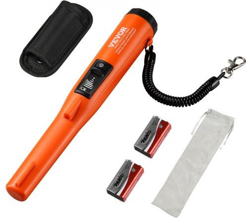 VEVOR Metalldetektor Pinpointer IP68 wasserdicht mit LCD-Display und 3 Modi für die Schatzsuche inklusive 9V Batterie und Samtbeutel - Bild 1