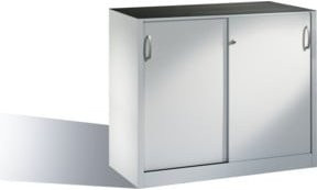 C+P Werkzeug-Beistellschrank mit Schiebetüren und 1 Einlegeboden in Lichtgrau, H: 100 cm, B: 120 cm, T: 50 cm - Bild 1