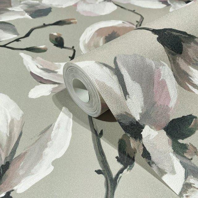Marburg Vliestapete Flora 4 in Grau mit floralem Art-Nouveau-Design aus FSC-zertifiziertem Material - Bild 1