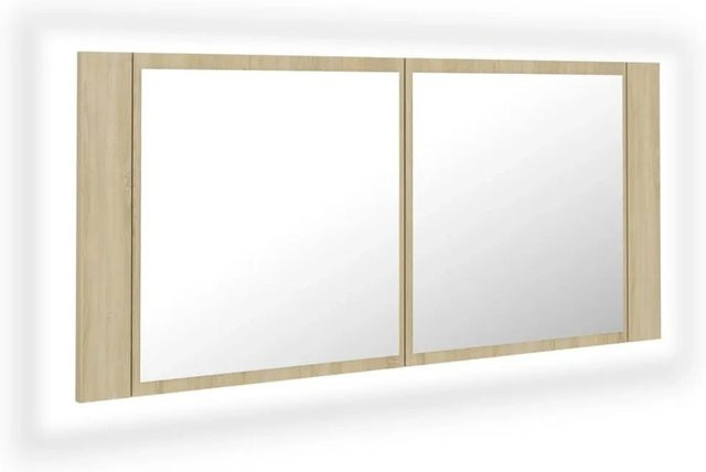 vidaXL LED-Bad-Spiegelschrank Sonoma-Eiche mit integrierter Beleuchtung und internen Regalen, B/H/T: 100 x 45 x 12 cm - Bild 1