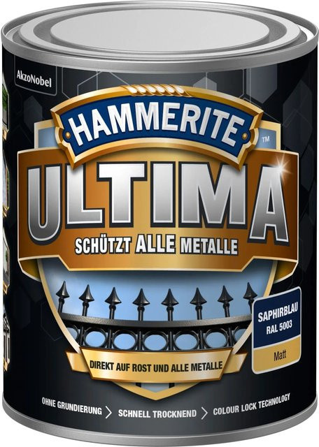 Hammerite Metallschutz-Lack Ultima Matt in Saphirblau RAL5003, 750 ml - Bild 1
