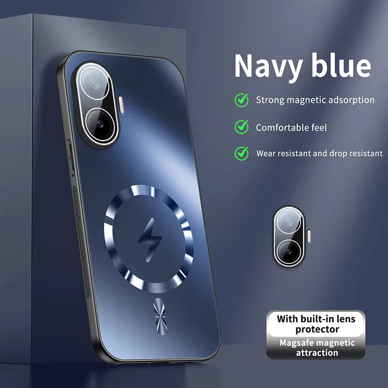 Magnetische Hard Shell Schutzhülle für POCO F7 und Redmi Turbo 4 Pro, Matte AG Oberfläche, Stoßfestes Business Cover, Schwarz - Bild 1