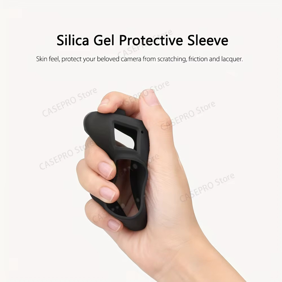 Silikon Schutzhülle für GoPro 12 11 10 9 inklusive Linsenabdeckung und Lanyard in Schwarz und Blau - Bild 2