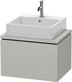 Duravit Waschtischunterschrank Compact L-Cube in Betongrau mit einem Auszug, wandmontiert, Breite: 62 cm, Tiefe: 47,7 cm - Bild 1
