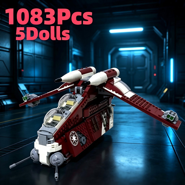 Cor, Space Battle Red Combat Ship, Montagemodell, 1083 Teile, ab 14 Jahren - Bild 1