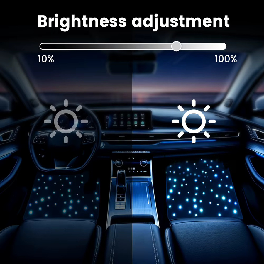 VASTFIRE Starlight LED-Fußmatten mit App-Steuerung und Wi-Fi, Anti-Rutsch-Autoteppich für PKWs, SUVs und LKWs, Schwarz - Bild 2