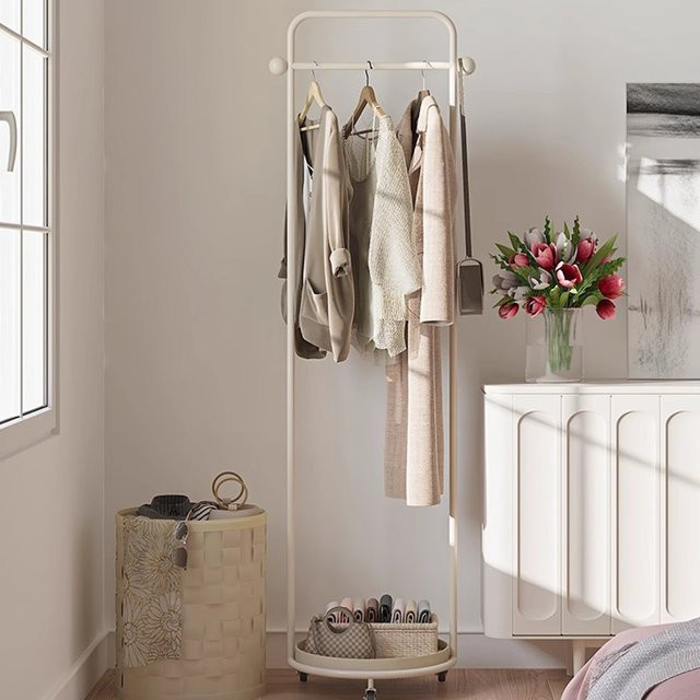 DUTRIEUX Kleiderständer Minimalistisch aus Metall in Weiß Matt für Wohnzimmer und Schlafzimmer - Bild 1