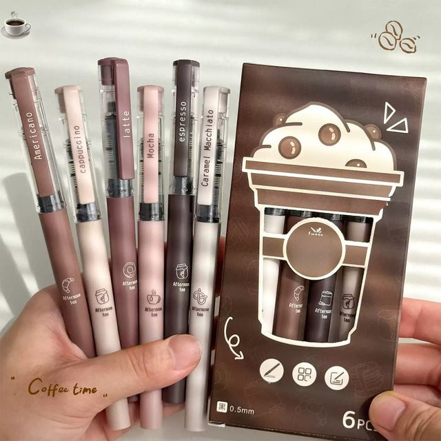 3/6-teiliges Gelschreiber-Set mit schwarzer Tinte, 0,5 mm feine Spitze, schnell trocknende Tintenroller für Schule und Studium - Bild 1
