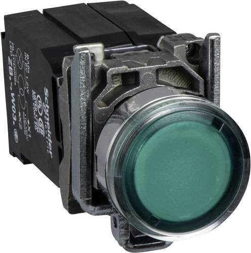 Schneider Electric XB4BW3335 Leuchtdrucktaster grün, tastend, 600V 6A, IP66 IP67 IP69 IP69K, B/T/H: 3,0 x 5,7 x 4,7 cm - Bild 1
