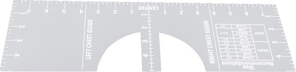 TOMTOP JMS T-Shirt Druck Lineal aus Acryl als Ausrichtungswerkzeug und Zentriermaß für Rundhals in Weiß und Transparent