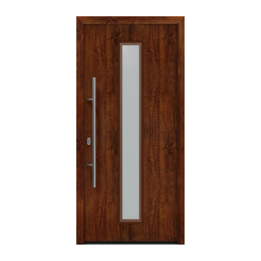 EcoStar Haustür Isopro IP 020S mit Glaseinsatz in Dark Oak, Farbe: Braun, B: 110 cm, H: 210 cm, DIN Links - Bild 2
