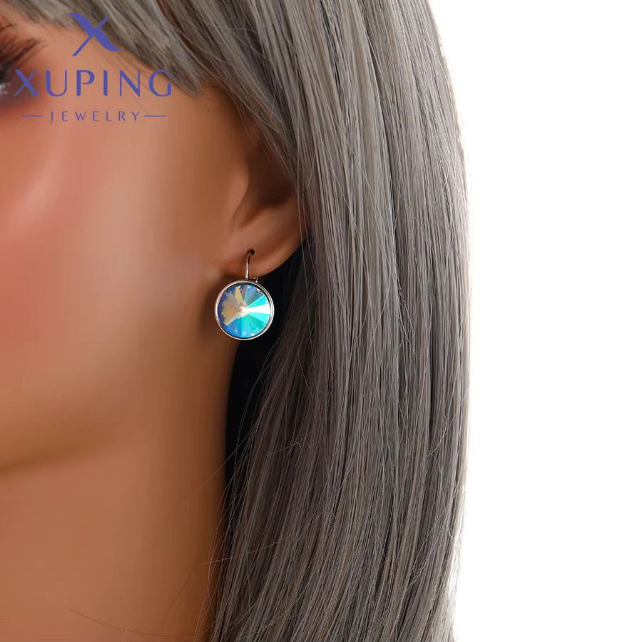 Xuping Jewelry Creolen, Platinfarbe, Kristalle, Damen - Bild 3