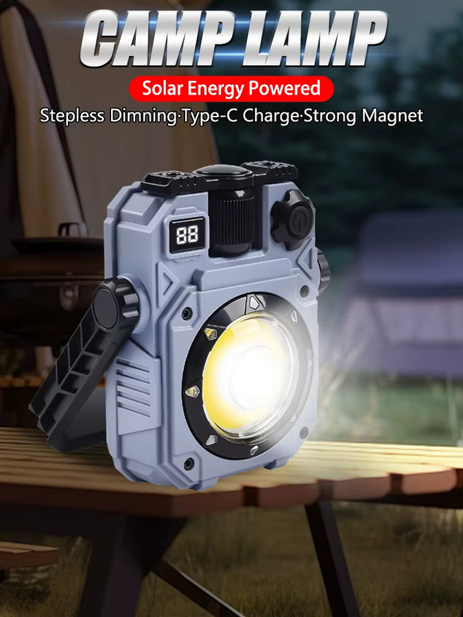 Heinast Tragbare LED-Campingleuchte mit USB-Wiederaufladung, magnetische Arbeitsleuchte und stufenloser Dimmfunktion - Bild 7