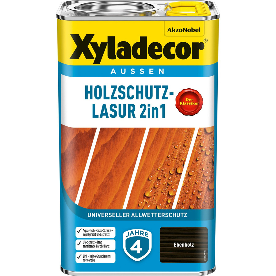 Xyladecor Holzschutz-Lasur 2in1 Ebenholz matt 2,5 l - Bild 2