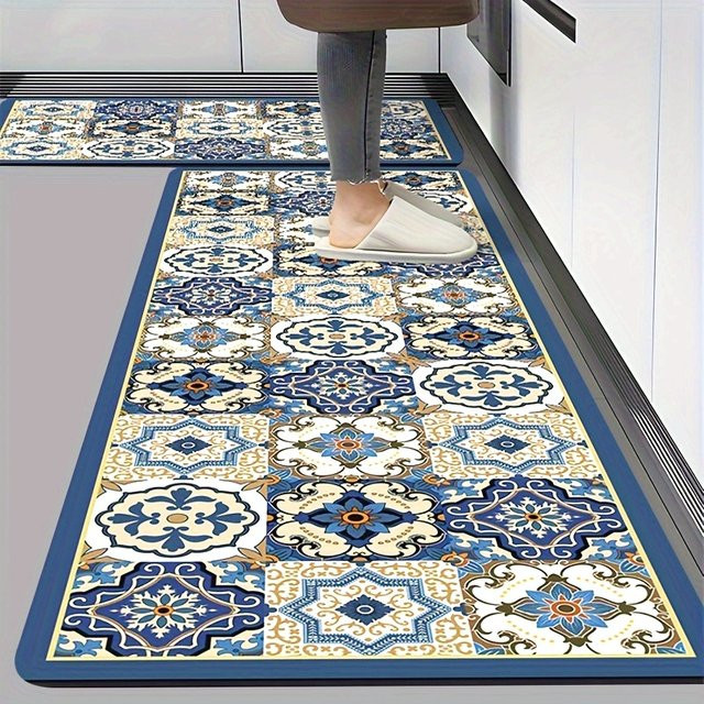 VIKAMA Küchen-Spezialteppich in Mosaik-Optik, rutschfest und wasserabweisend, Mehrfarbig, B/T/H: 60 x 40 x 1 cm - Bild 1