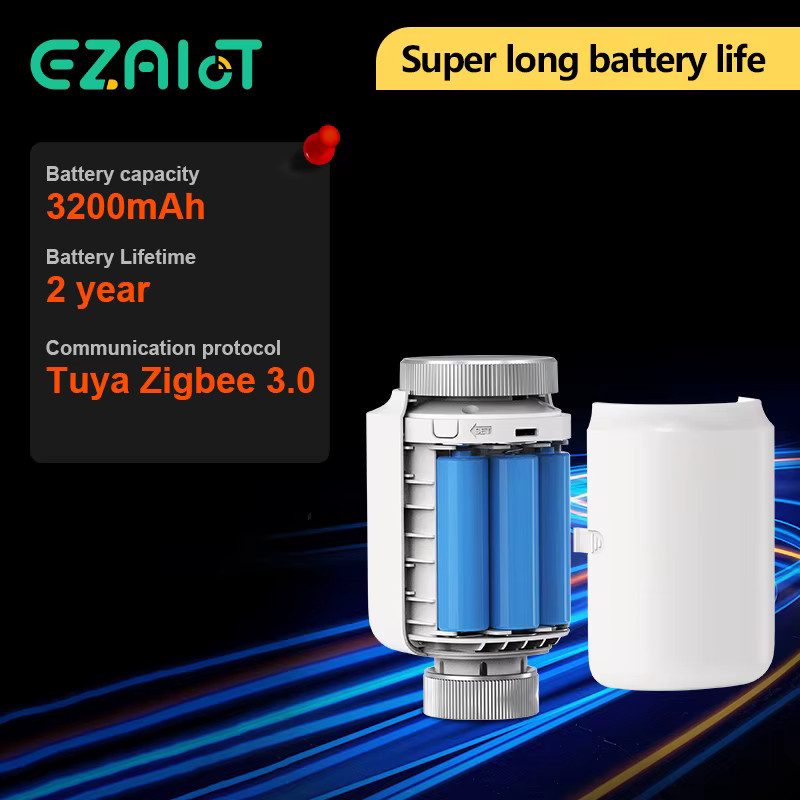 EZAIOT Smart TRV Thermostatventil Tuya ZigBee Heizkörperthermostat mit App-Steuerung und Alexa Google Home Unterstützung in Weiß - Bild 2
