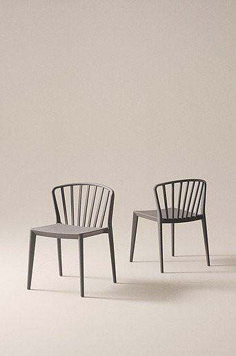 IKEA VÄBY Gartenstuhl Set aus 2 Stück, Grau, stapelbar und UV-beständig - Bild 1