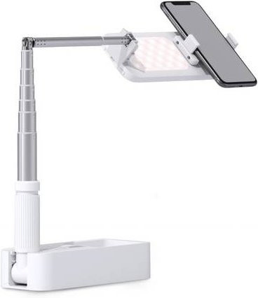 4Smarts Bluetooth Tischstativ in Weiß mit Smartphonehalter und integriertem Akku - Bild 1