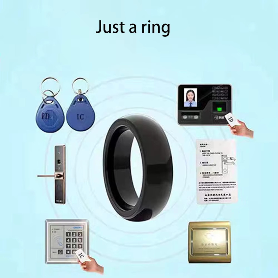 Anruhoo RFID Smart Chip Ring in Schwarz – Wiederbeschreibbarer Dual Frequency Ring T5577 + CUID für 125 kHz und 13,56 MHz ID IC Klonen für dich - Bild 2