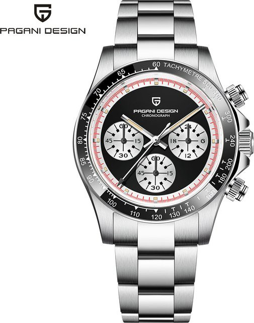 PAGANI DESIGN Chronograph, Quarz, Edelstahl, 40 mm, Schwarz, Herren - Bild 1